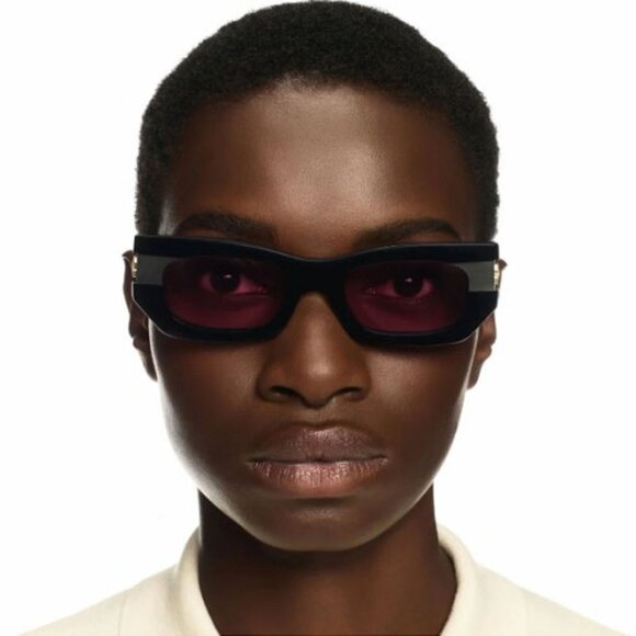 Off-White OERI147 BELLEVILLE 0928 Sunglasses Grey Cat Eye Frame, Burgundy Lenses - Picture 8 of 11